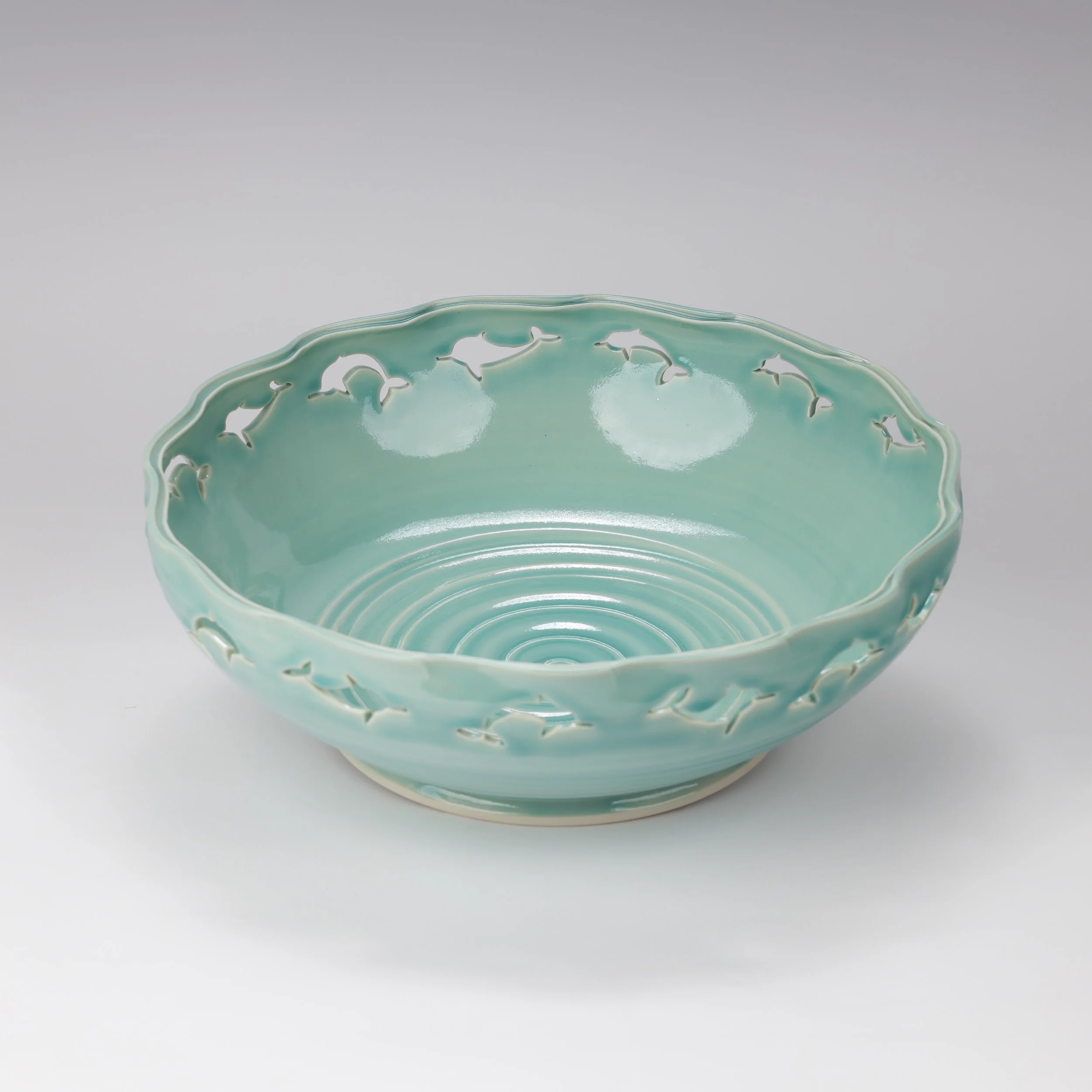  Joseph Panacci   Large Dolphin Bowl .  Porcelain  41cm dia 