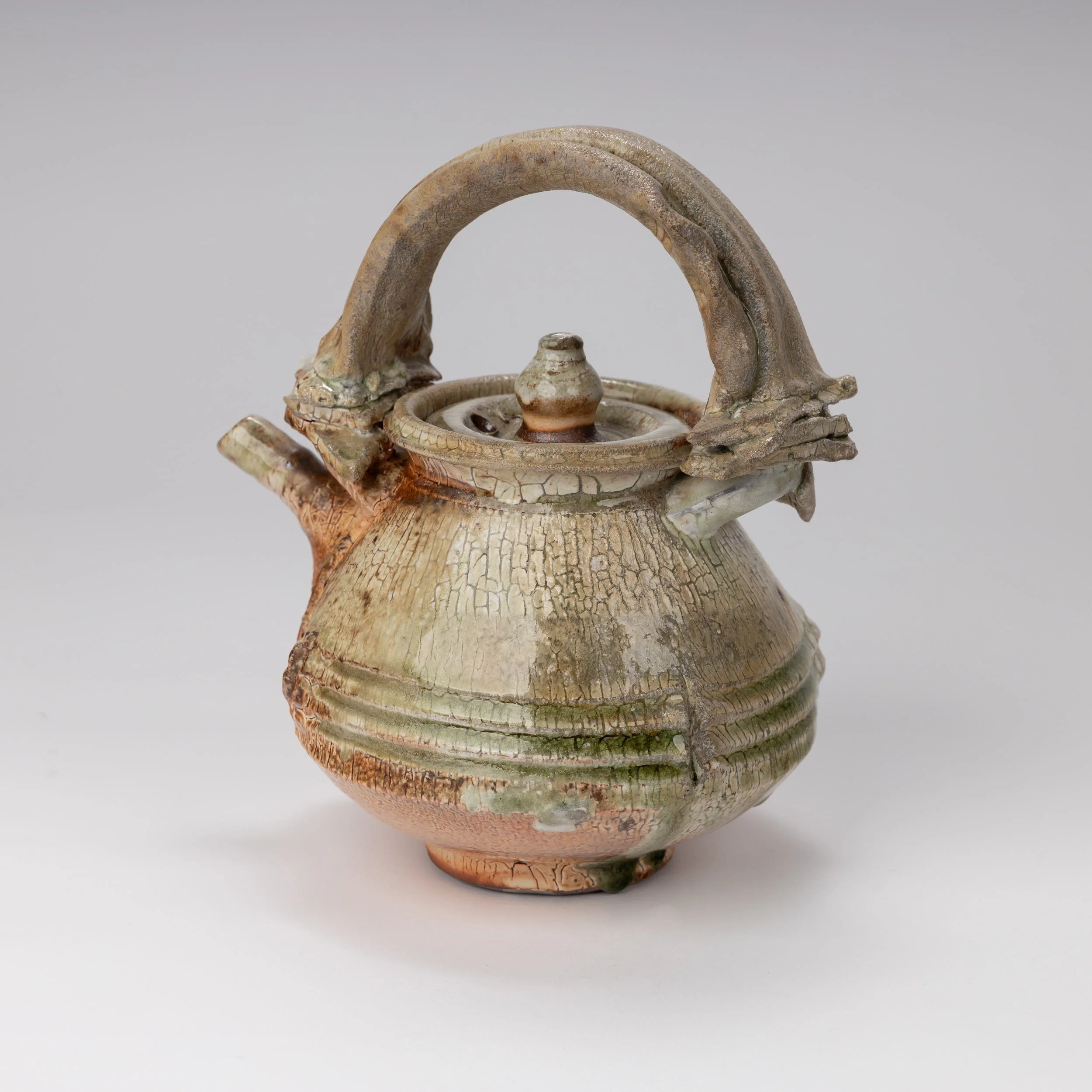  Tony Clennell   Brutalist Tea    Woodfired  25cm ht 