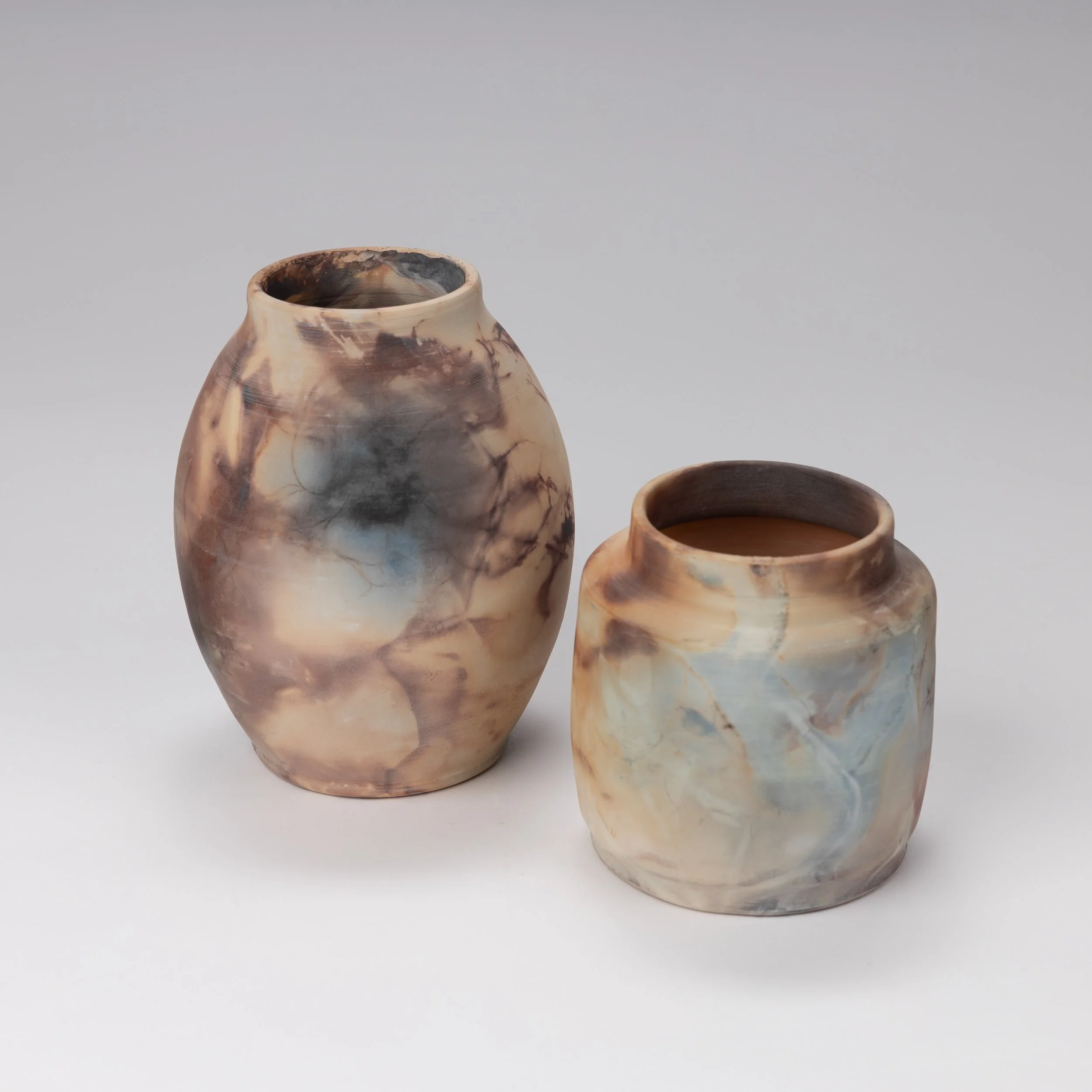  Patsy Wicha   The Saggar Sisters    Saggar fired  16cm ht 