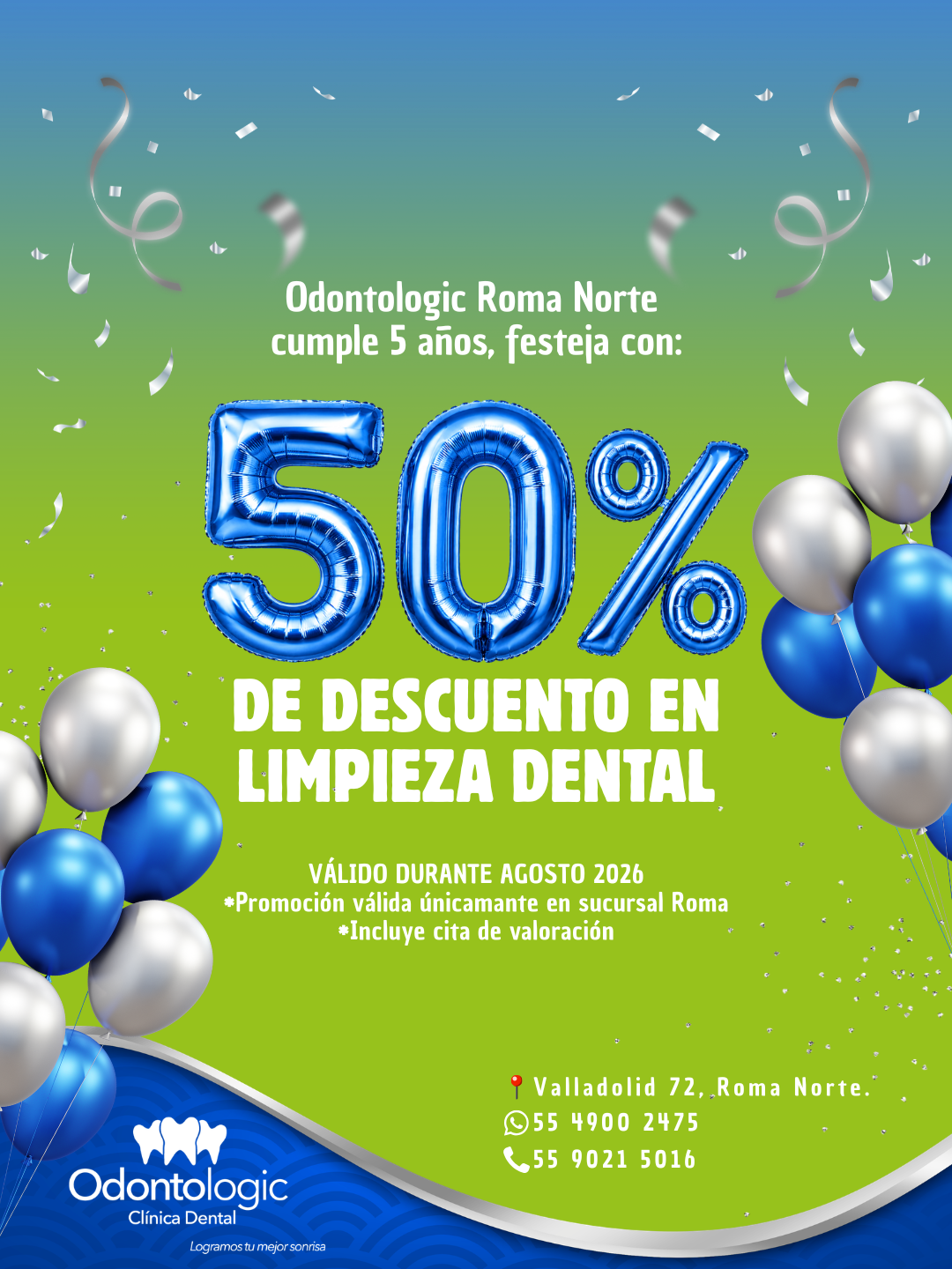 5 años cuidando sonrisas en Odontologic Roma: te lo celebramos con un regalo