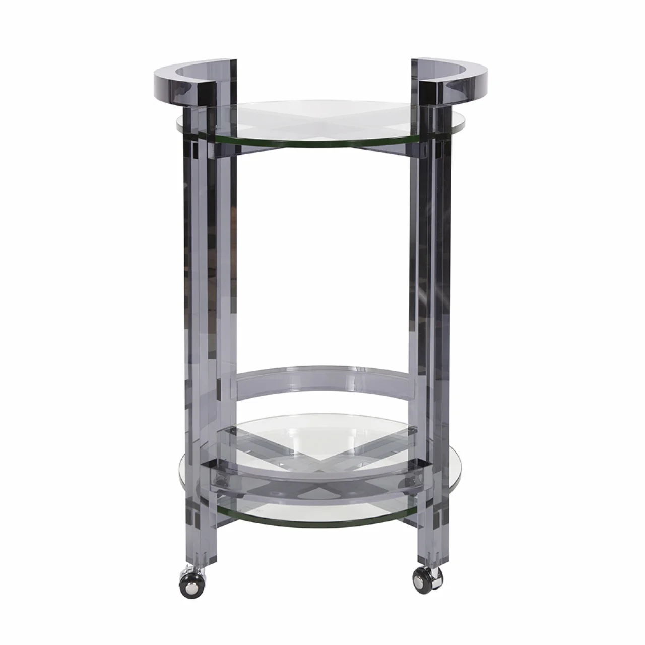 Smoked Acrylic Bar Cart by Howard Elliott