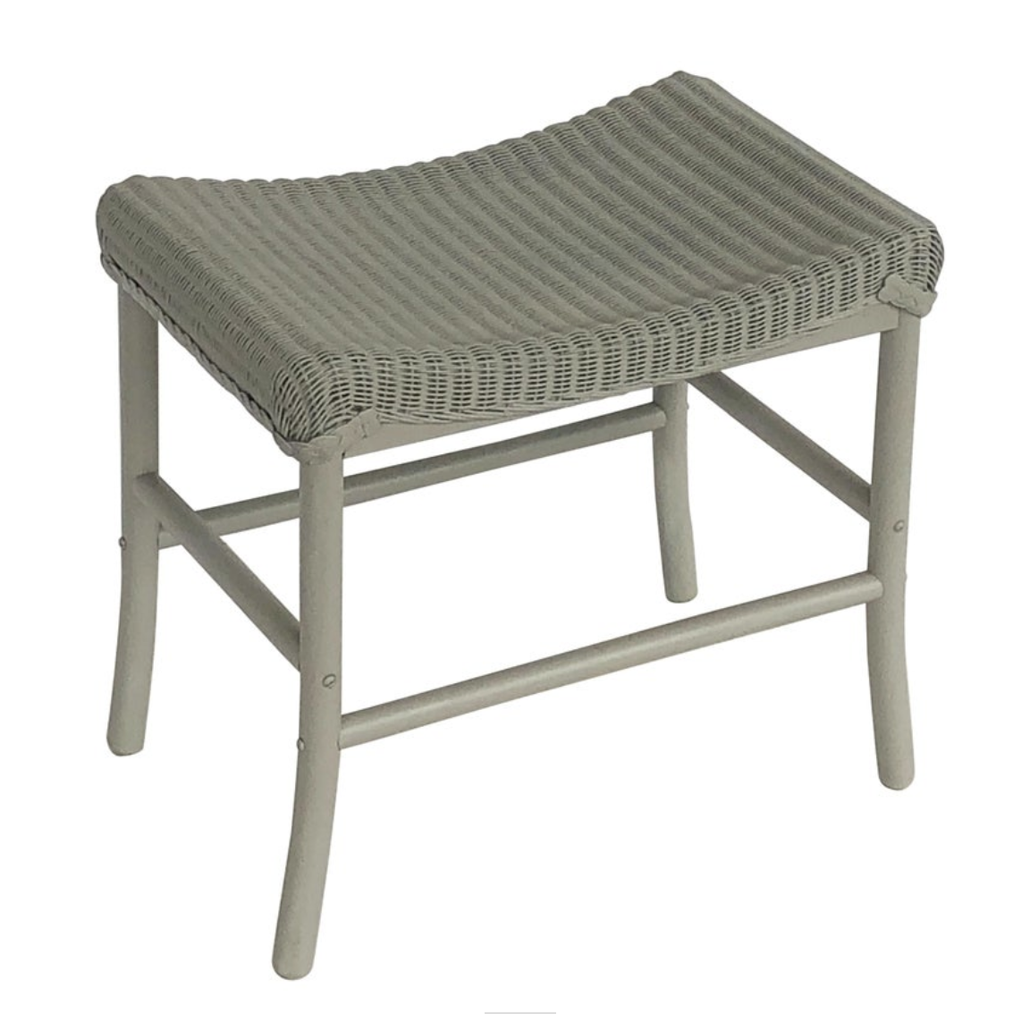 Lloyd Loom stool. The seat material is called wicker, but it’s woven from papercord, not rattan. Photo courtesy of 1stdibs