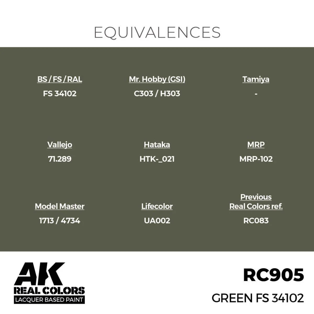 AK REAL COLORS RC905 Green FS 34102 17ml — PM Models