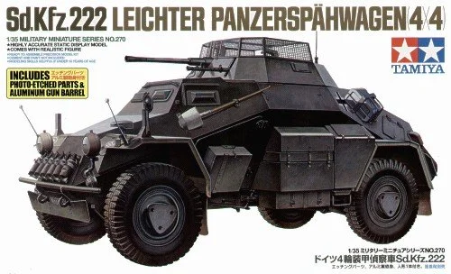 Tamiya TA35270 German Sd.Kfz.222 Armoured Car with Photo-Etched and aluminium Gun Barrel