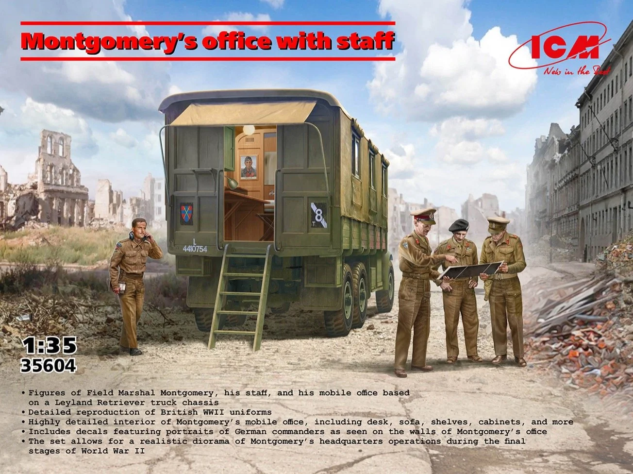 ICM 1/35 Sir Bernard Montgomery's Leyland Retriever office with staff