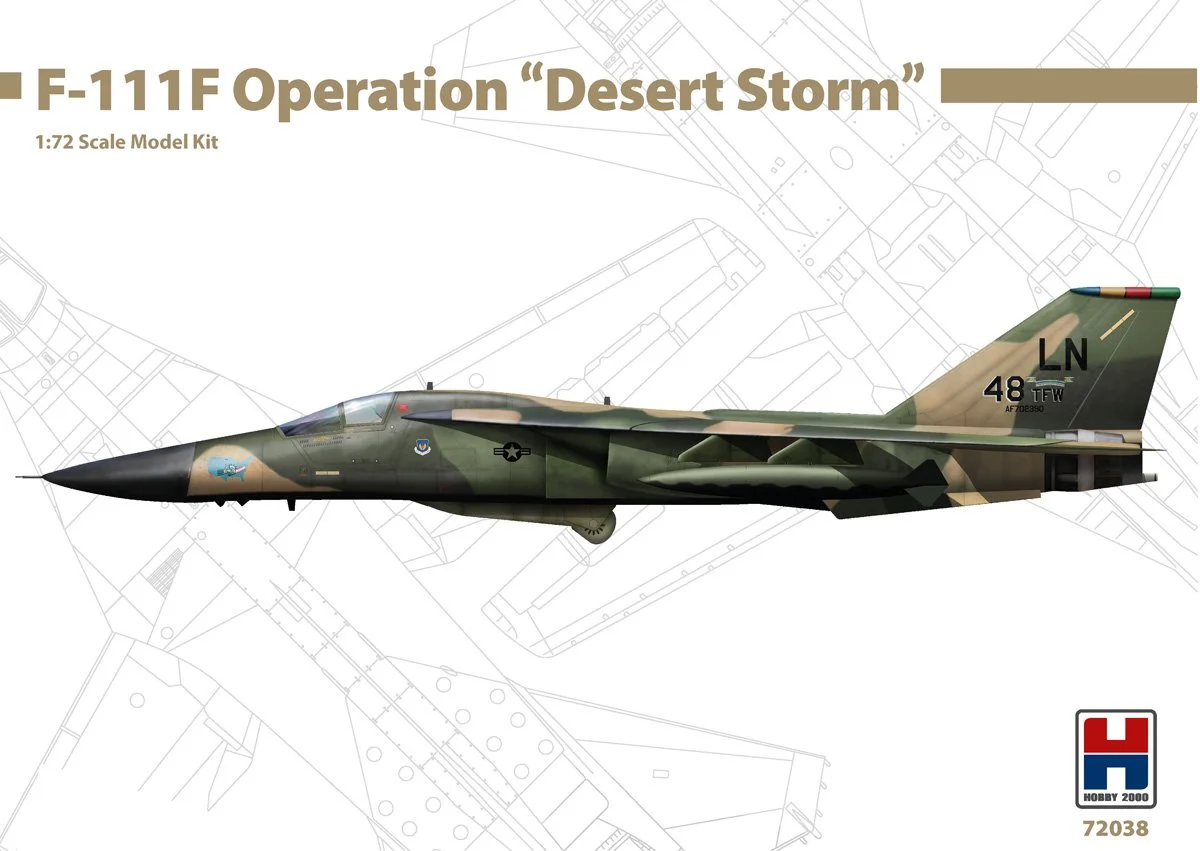 Hobby 2000 1/72 General-Dynamics F-111F Operation " Desert Storm " (Hasegawa + Cartograf + masks)