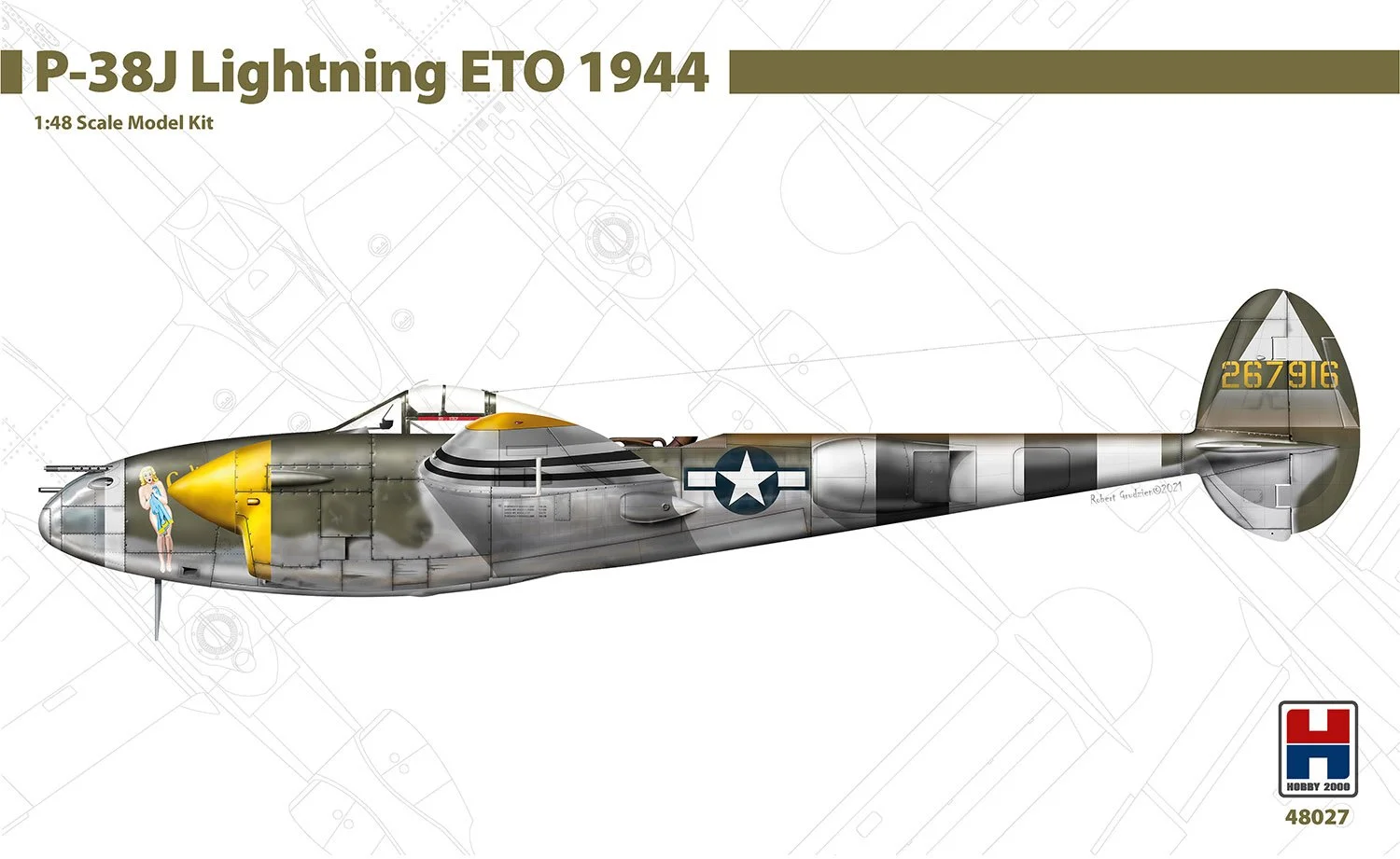 Hobby 2000 1/48 Lockheed P-38J Lightning ETO 1944 ex-ACADEMY + CARTOGRAF + MASKS