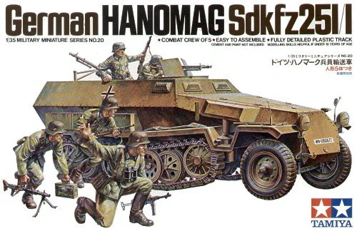 Tamiya TA35020 1/35 Sd.Kfz.251/1 Hanomag with combat crew of 5 figures