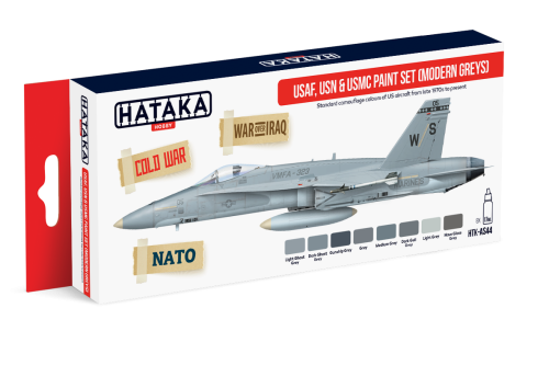HTK-AS44 USAF, USN & USMC paint set (modern greys)