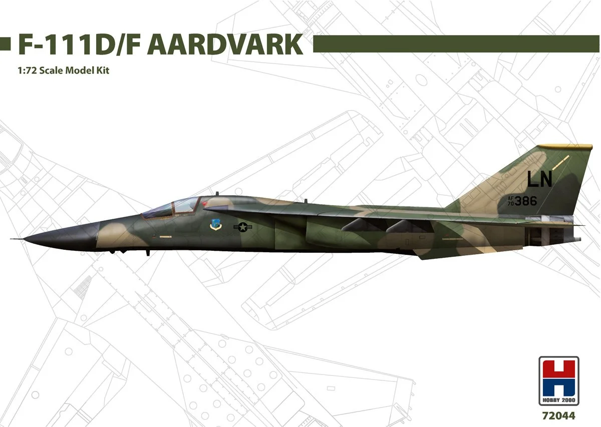 Hobby 2000 1/72 General-Dynamics F-111D/F Aardvark (Hasegawa + Cartograf + masks)