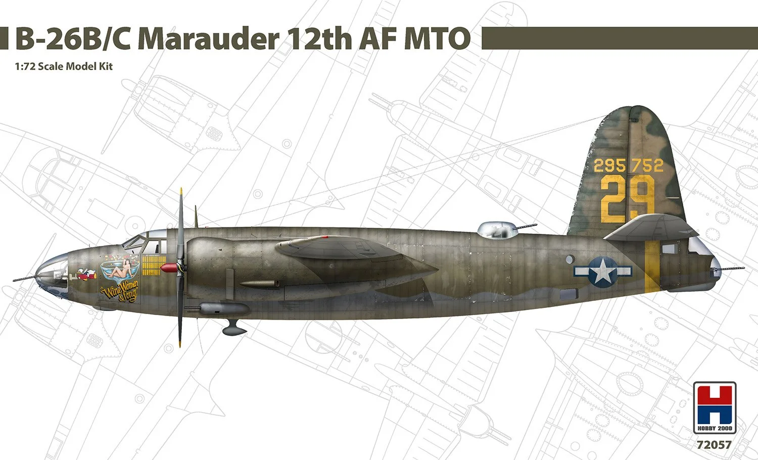 Hobby 2000 1/72 Martin B-26B/C Marauder ex-Hasegawa + CARTOGRAF decals + MASK