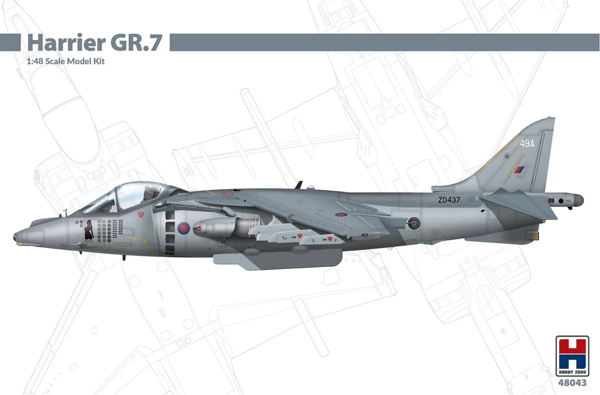 Hobby 2000 1/48 BAe Harrier GR.7 ex-Hasegawa + Cartograf decals + paint Masks