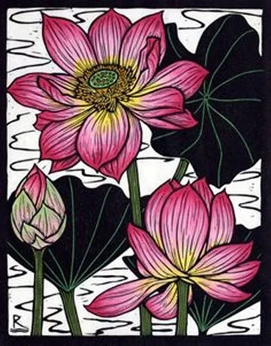 LINO CUT INSPIRED FLOWERS