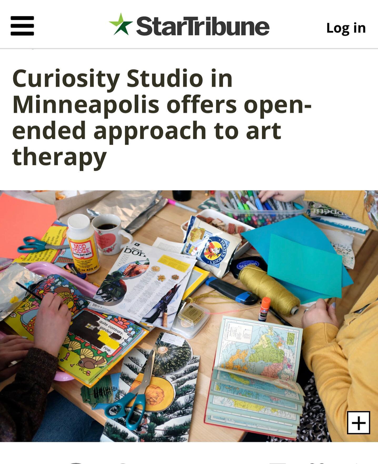 Learn more about Curiosity Studio in today&rsquo;s @startribune ! 

We love what we do!! Linked article in bio ✨

[Screenshot of Star Tribune article about curiosity studio. Headline states: &ldquo;Curiosity Studio in Minneapolis offers open ended ap
