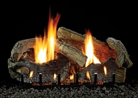 STACKED AGED OAK REFRACTORY LOG SET