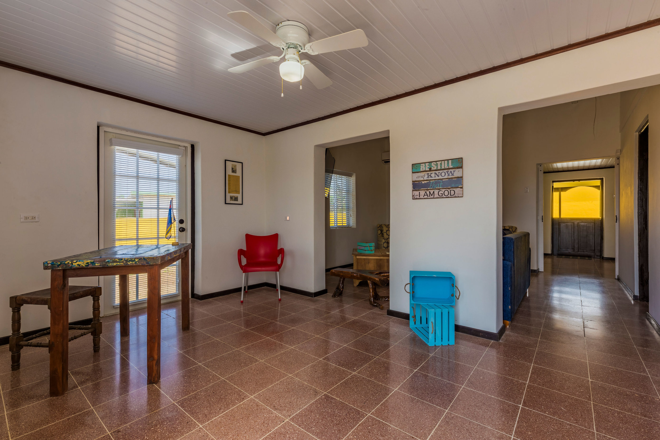 Office with a view to the living room
