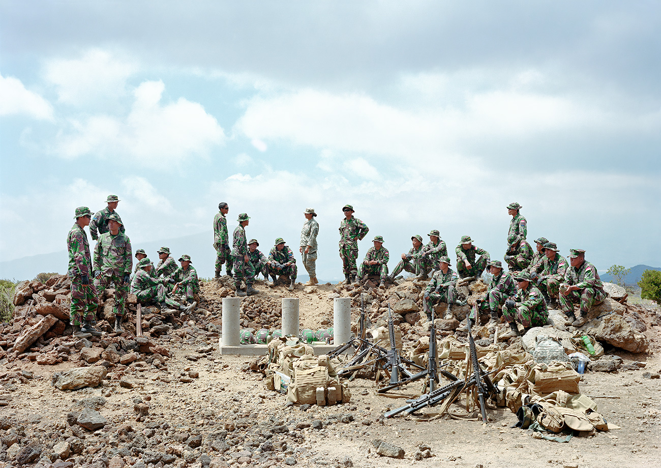 Indonesian Marines with U.S. Army Interpreter, Pohakuloa Training Area, Hawaii, 2012