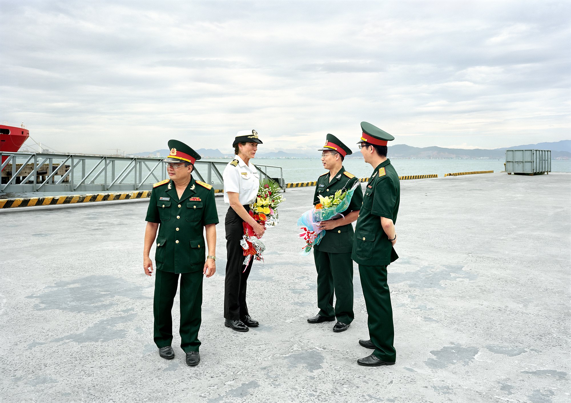 Commanding Officer of USNS Safeguard and Vietnamese Military Officers, Da Nang, Vietnam, 2011