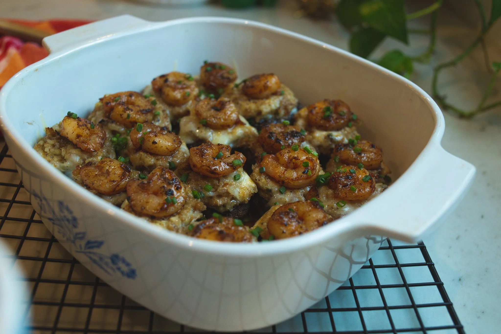 BLACKENED SHRIMP & BOUDIN STUFFED MUSHROOMS