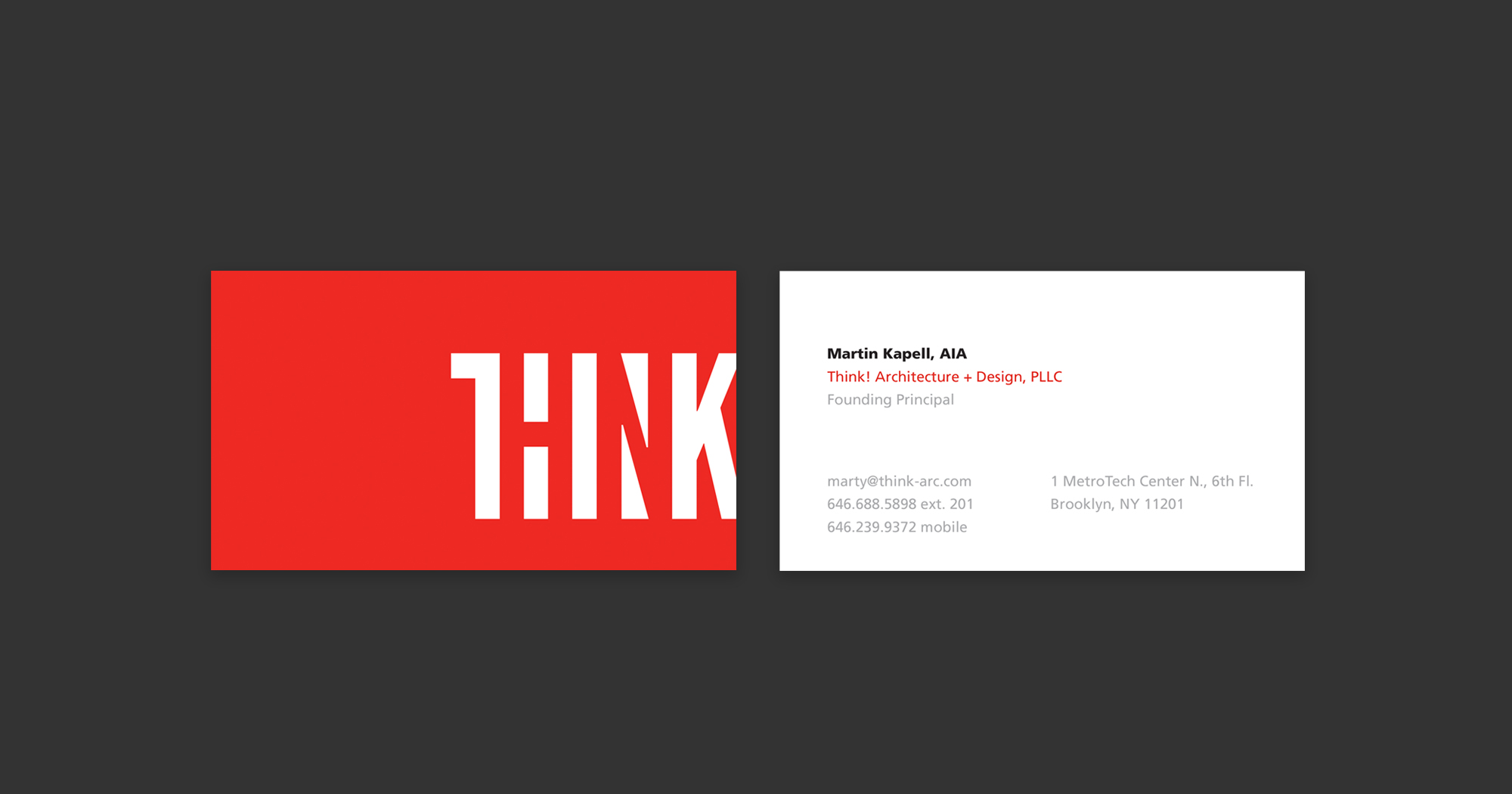 Think! business card and stationery design