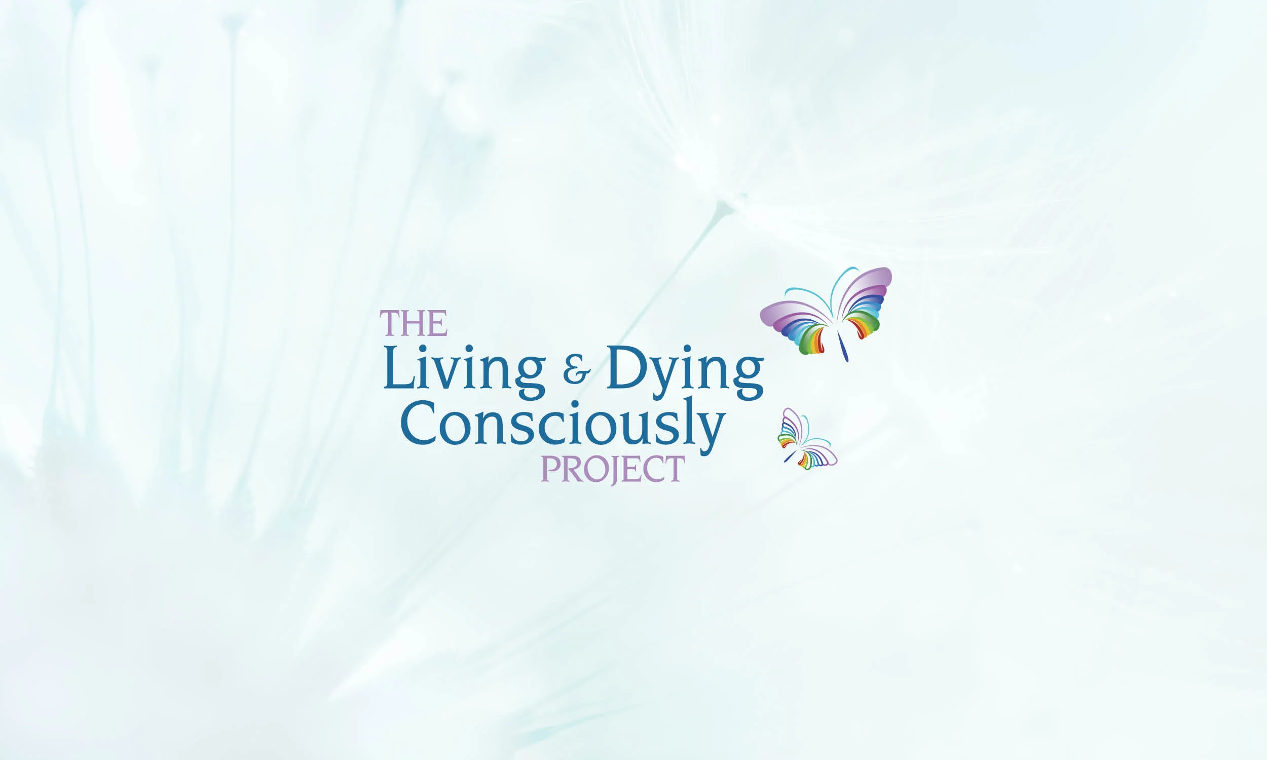The Living & Dying Consciously Project utilizes modern takes on ancient traditions to help individuals and their families live consciously during the dying process. Butterflies and rainbows are the main elements of their brand with their symbolic significance of the transition from living to dying and eternal life. These two elements are featured throughout their design and inspire the brand color palette and imagery.