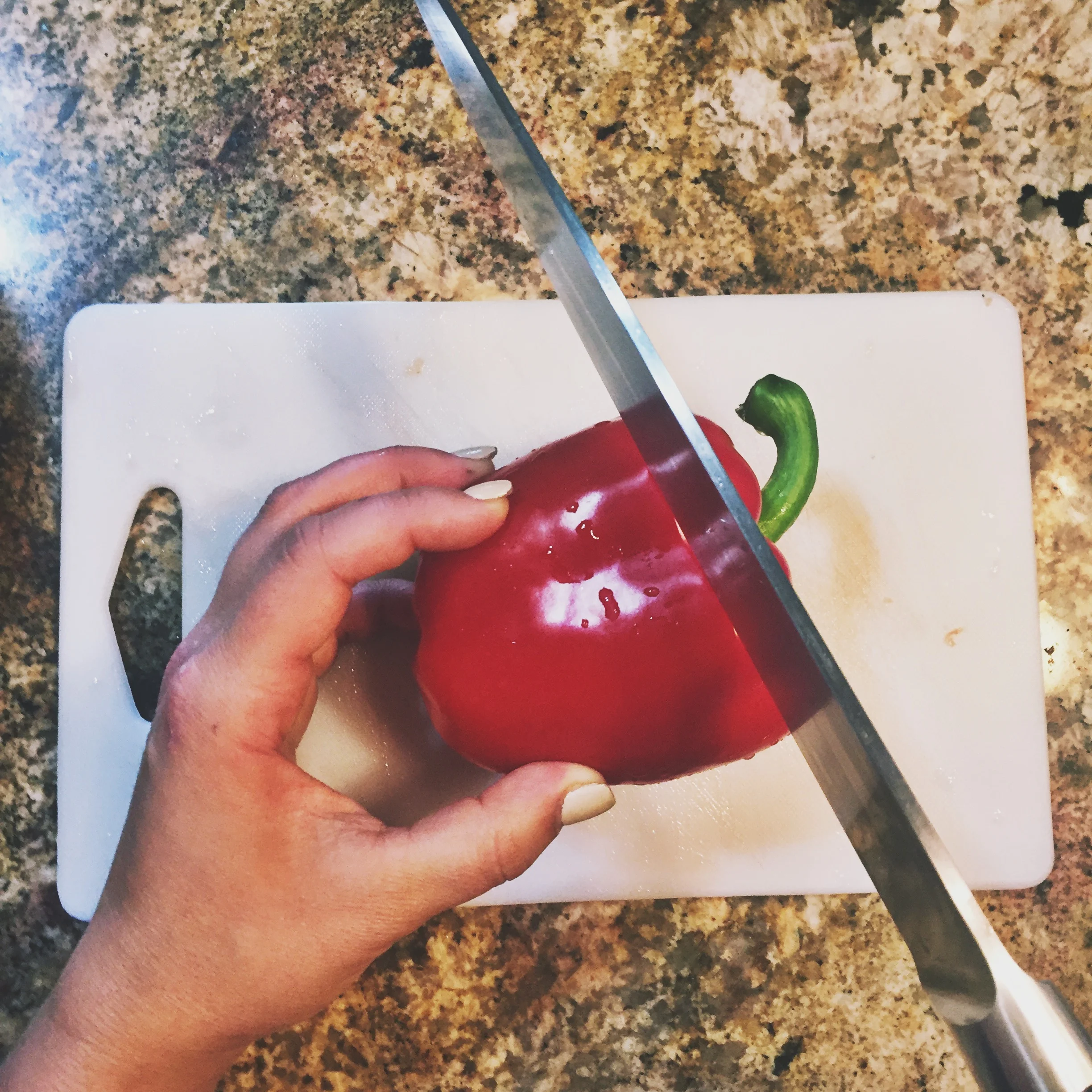 Slicing a Red Pepper