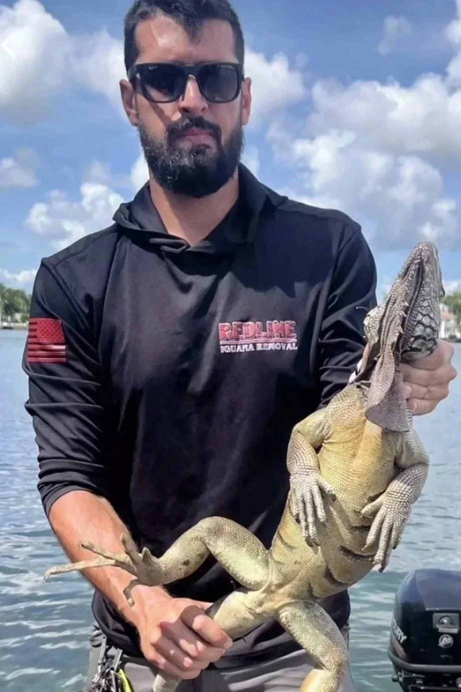 Large Male Iguana Caught on Boat 