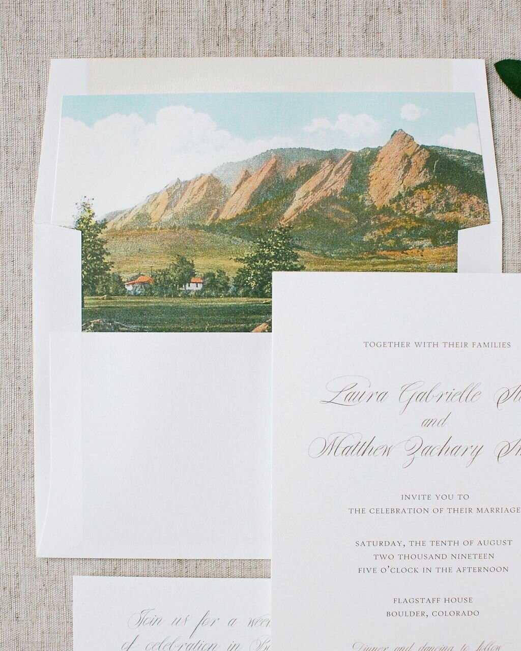 Missing this view today. ⛰ Stationery + Wedding Day Paper Goods // @hazeleyedesigns // Planning + Design | @laurelandrose // Photography | @rachelhavel