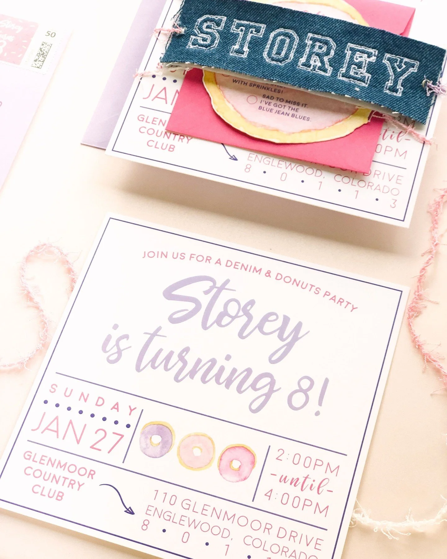In honor of National Donut Day 🍩 ✨ How perfectly tasty is this Denim and Donuts invitation? I could not say no to this one.