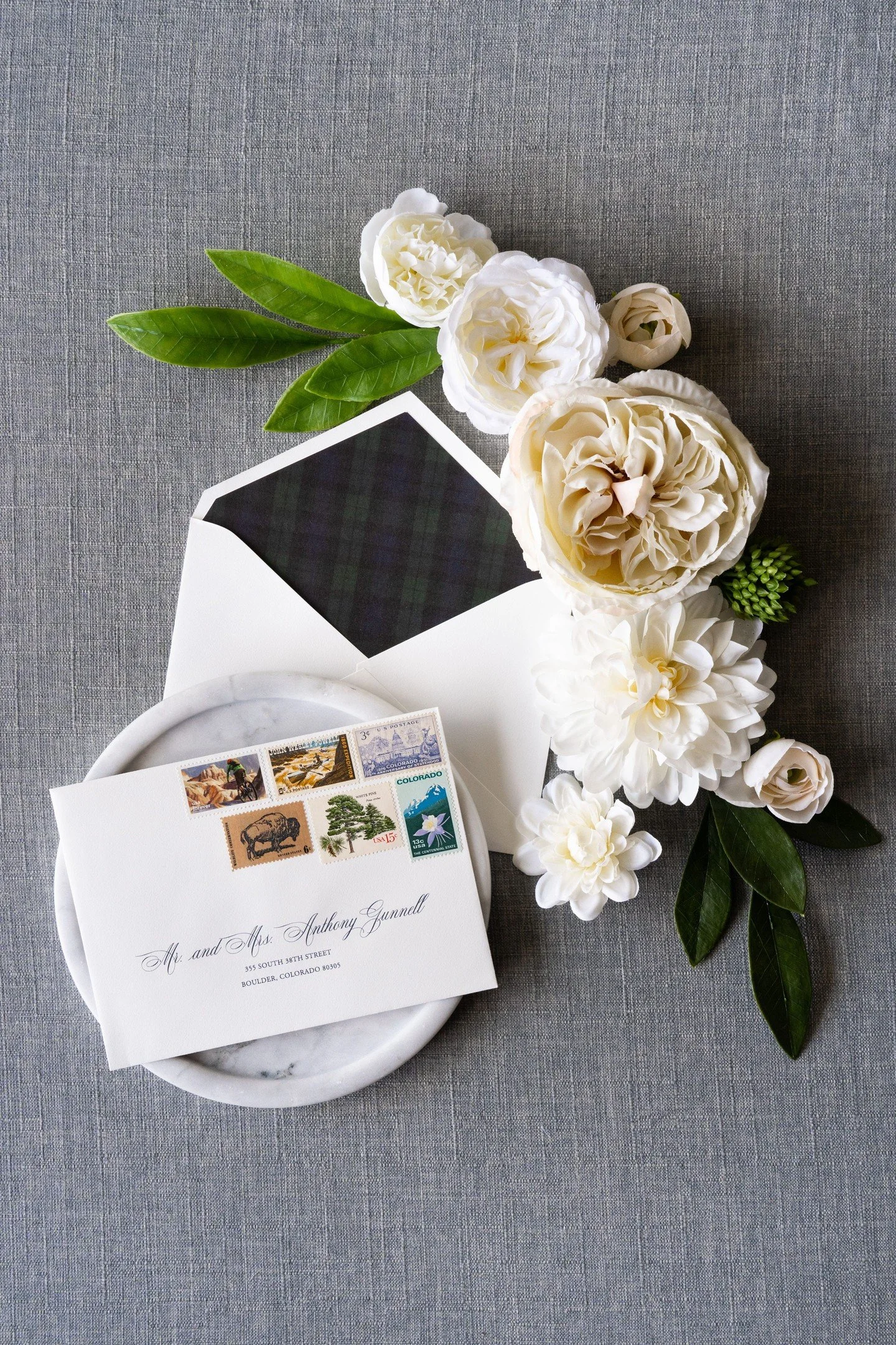 Plaid, paper, and a little winter coziness &mdash; closing out February in the warmest way.⁣
⁣
Stationery: @hazeleyedesigns ⁣
Photo + Styling: @peterson.design.photo