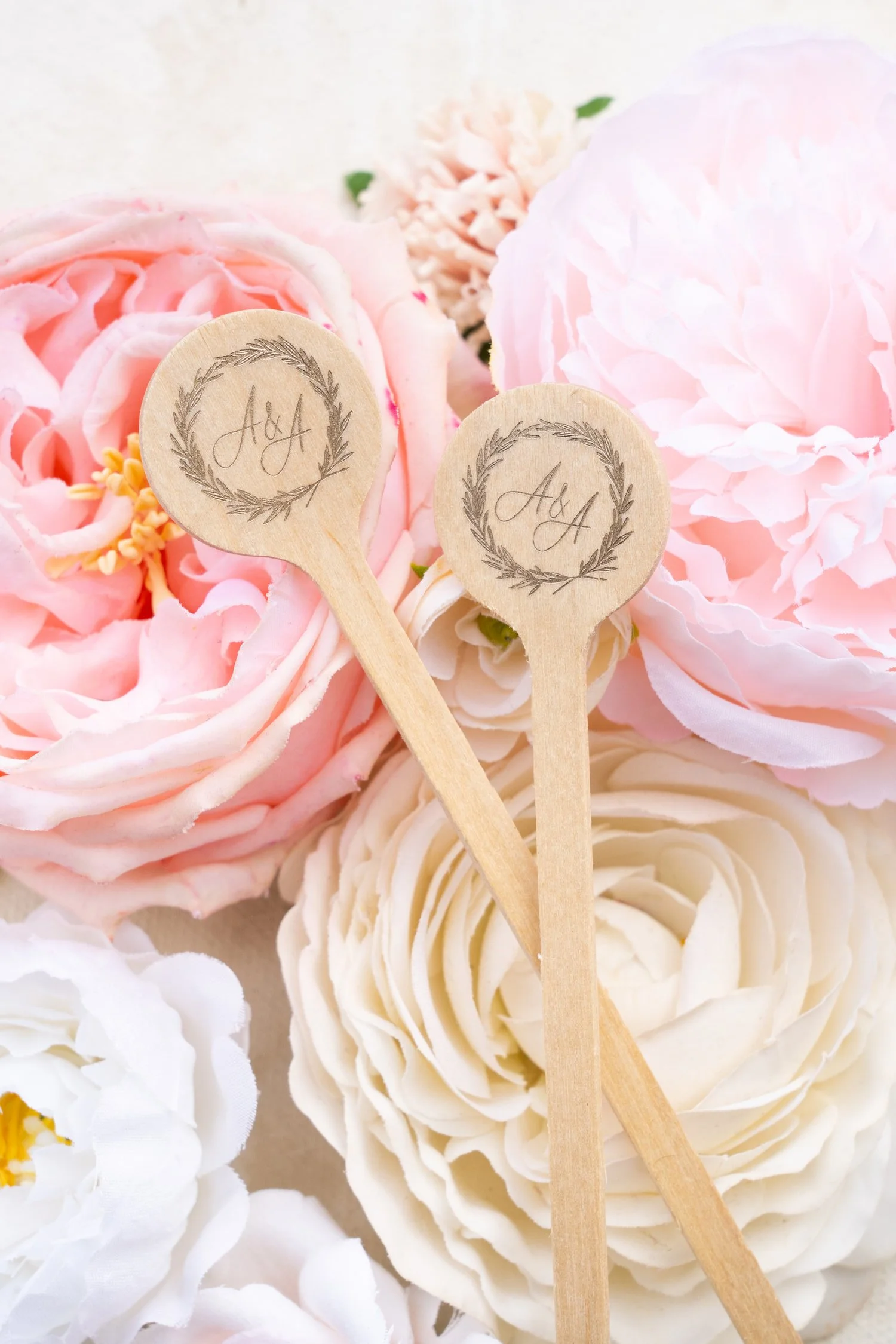 Luxury wedding stationery suite and wedding day details in blush, ivory, and gold with delicate lace accents, hand-sewn embellishments, and romantic details created for a Chicago celebration blending Korean and American heritage.