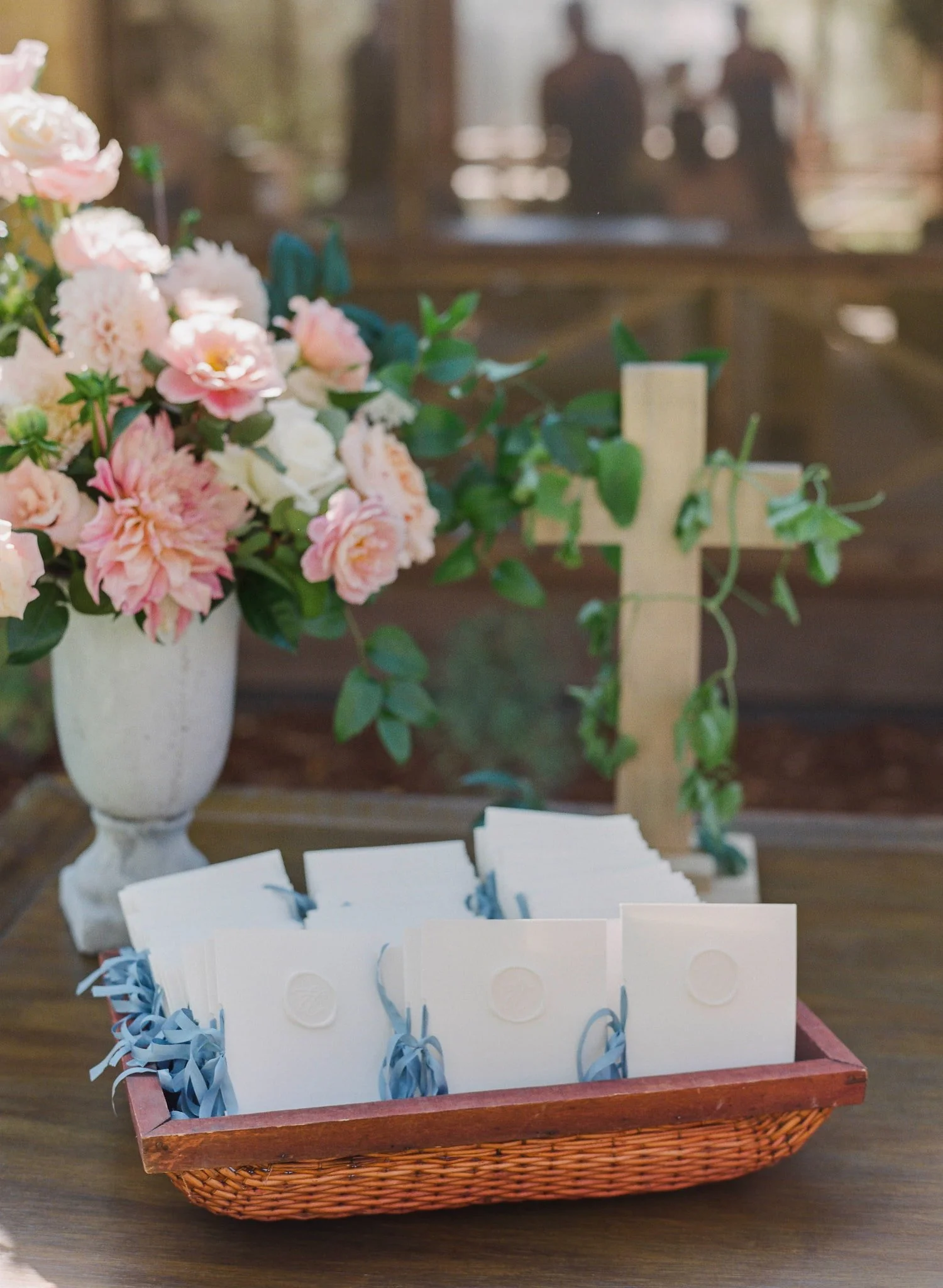 Wedding ceremony program featuring a custom watercolor map of the private Steamboat Springs property, helping guests navigate the mountain venue.