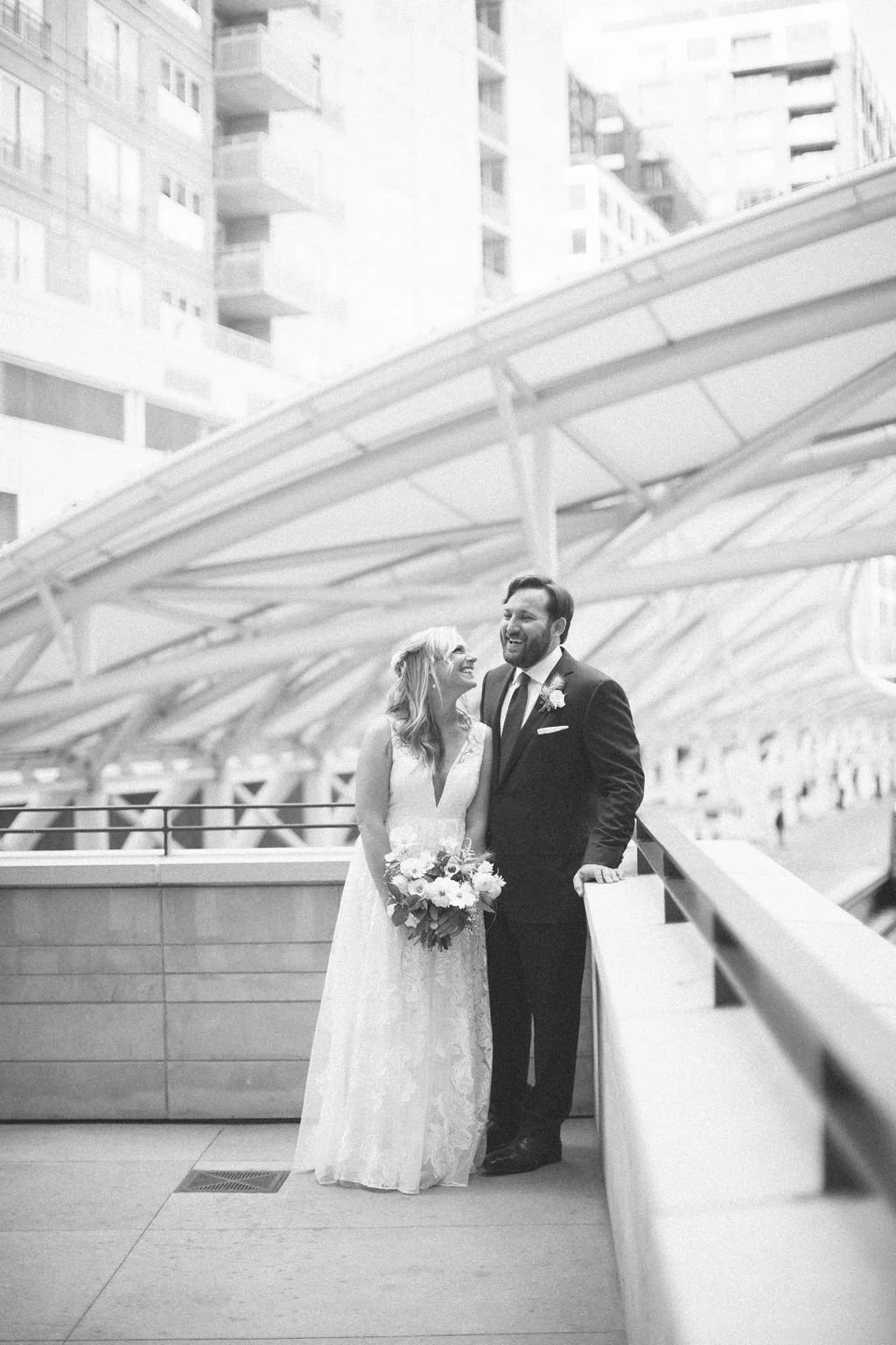 Bride and Groom at wedding in Denver, Colorado at the Kimpton Hotel Born.