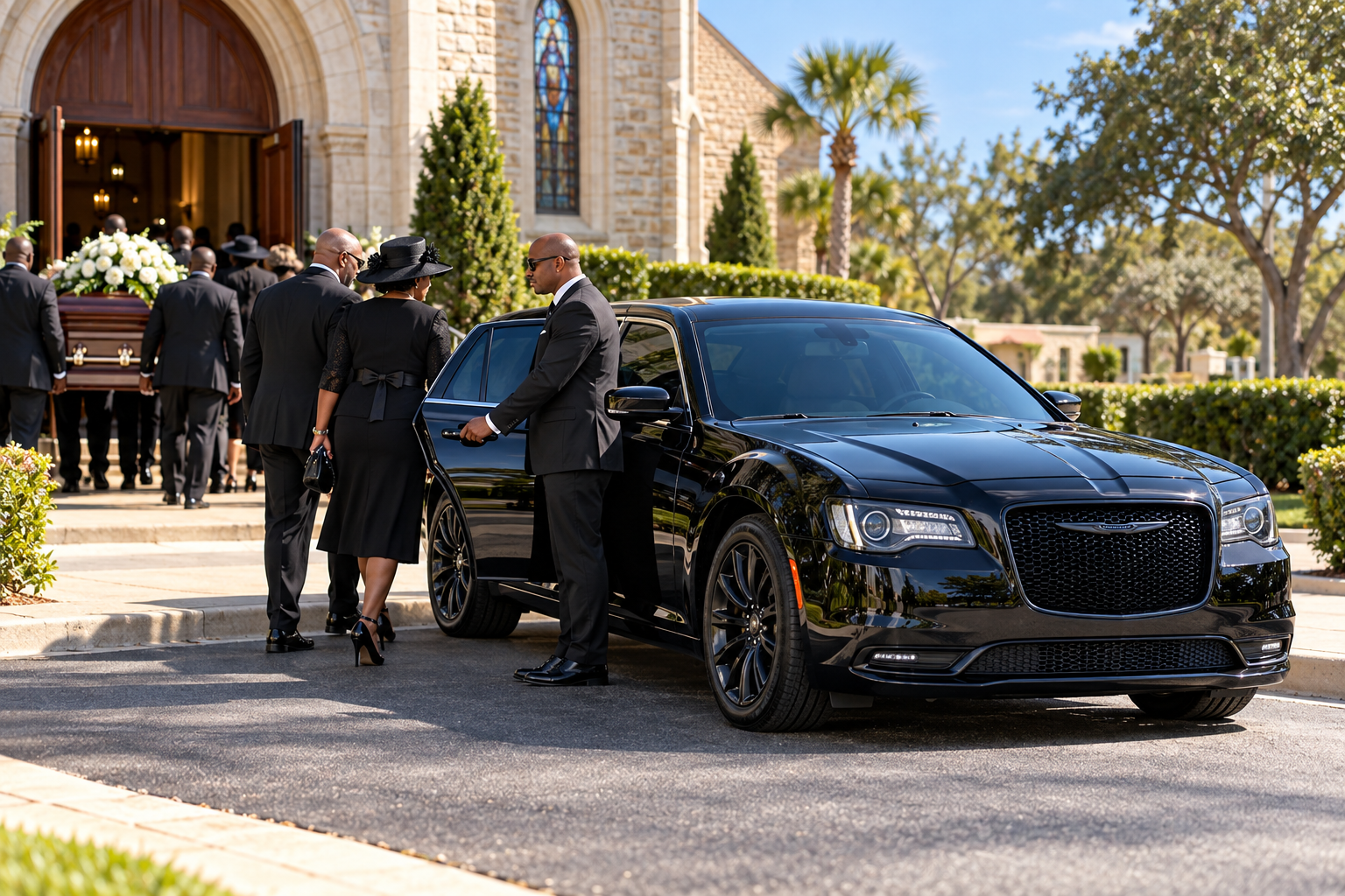 Memorial Procession and Luxury Sedan.png