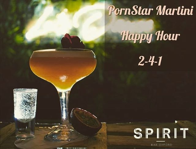Heading out this weekend? 
Why not try our favourite cocktail, the ❤❤❤ PORNSTAR MARTINI ❤❤❤ 1  ounce Passionfruit Puree
1 1/2  ounce Absolut Raspberry
1/2  ounce Passoa 
2  ounce Pineapple Juice
1  Shot of Prosecco 
2-4-1 Happy Hour 
Fridays  9pm - 1