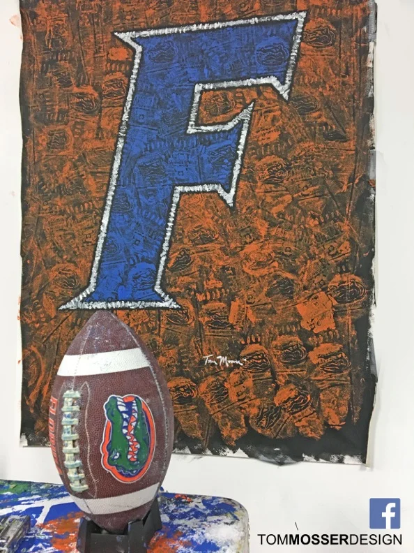 Florida Gators "F" 3ft x 4ft original logo painting on canvas