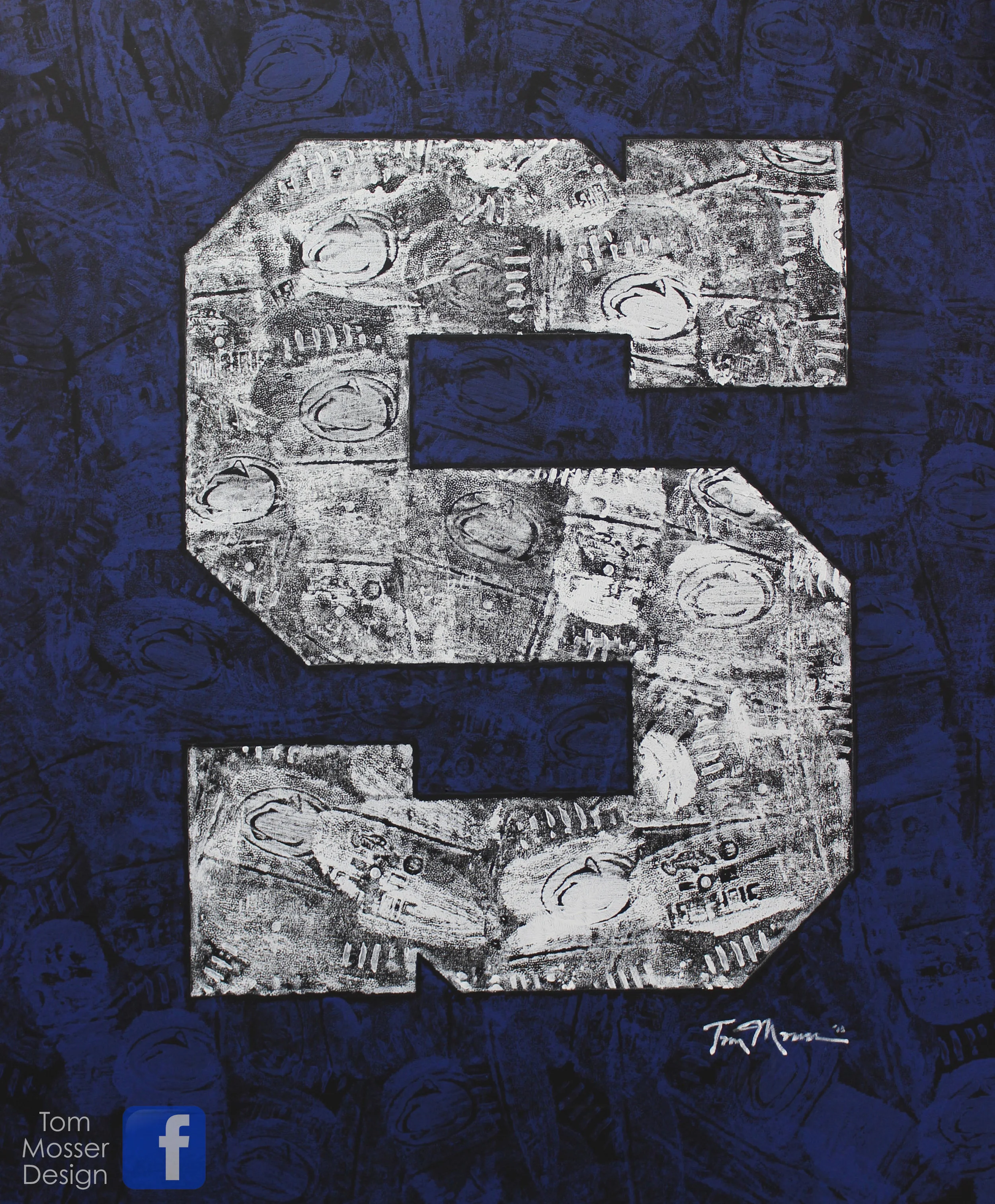 3ft X 4ft Acrylic On Canvas Depiction Of The Penn State S Logo Created With A Penn State Football Tom Mosser Design