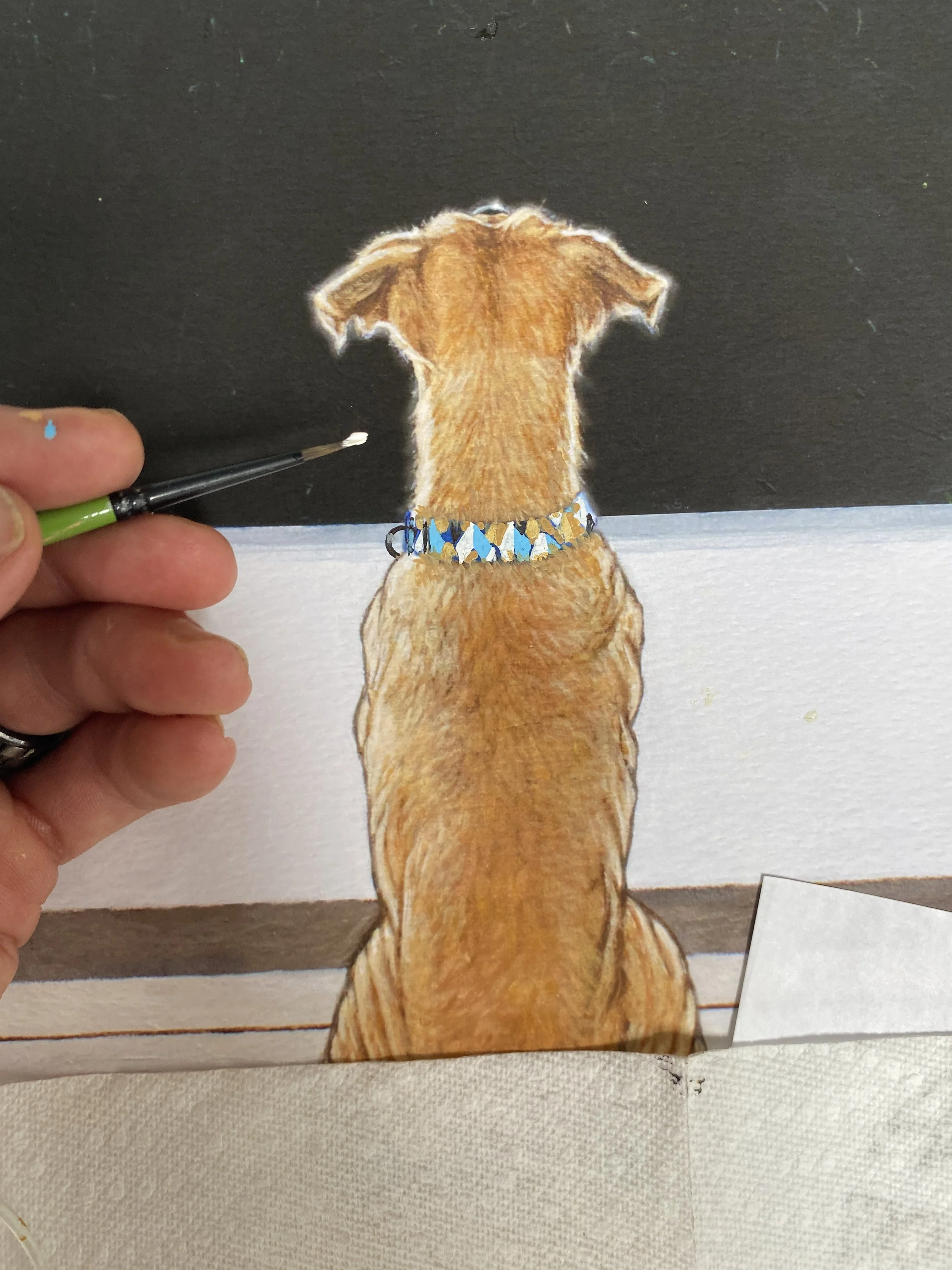 ⭕原画 after dinner 2016 フレンチブル 犬の現代アート 絵画 ⭕原画 after dinner 2016 フレンチブル 犬の現代アート 絵画