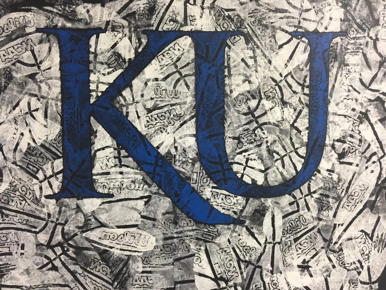 Kansas University  Logo Painting – Original Football Impressionism Wall Art