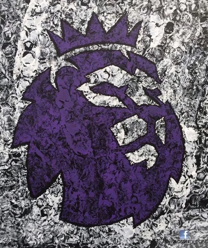 Premier League Lion Logo Painting Created with an Authentic Soccer Ball