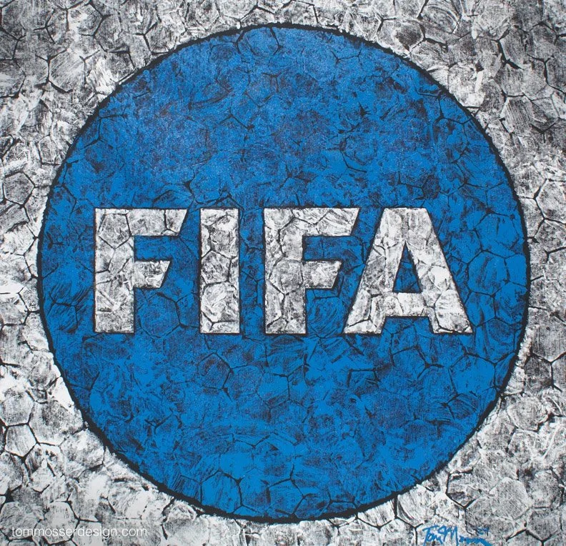 FIFA Logo Painting Created with an Authentic Soccer Ball