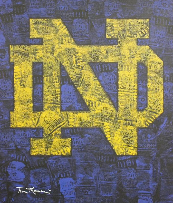 Notre Dame logo Painting – Original Football Impressionism Wall Art