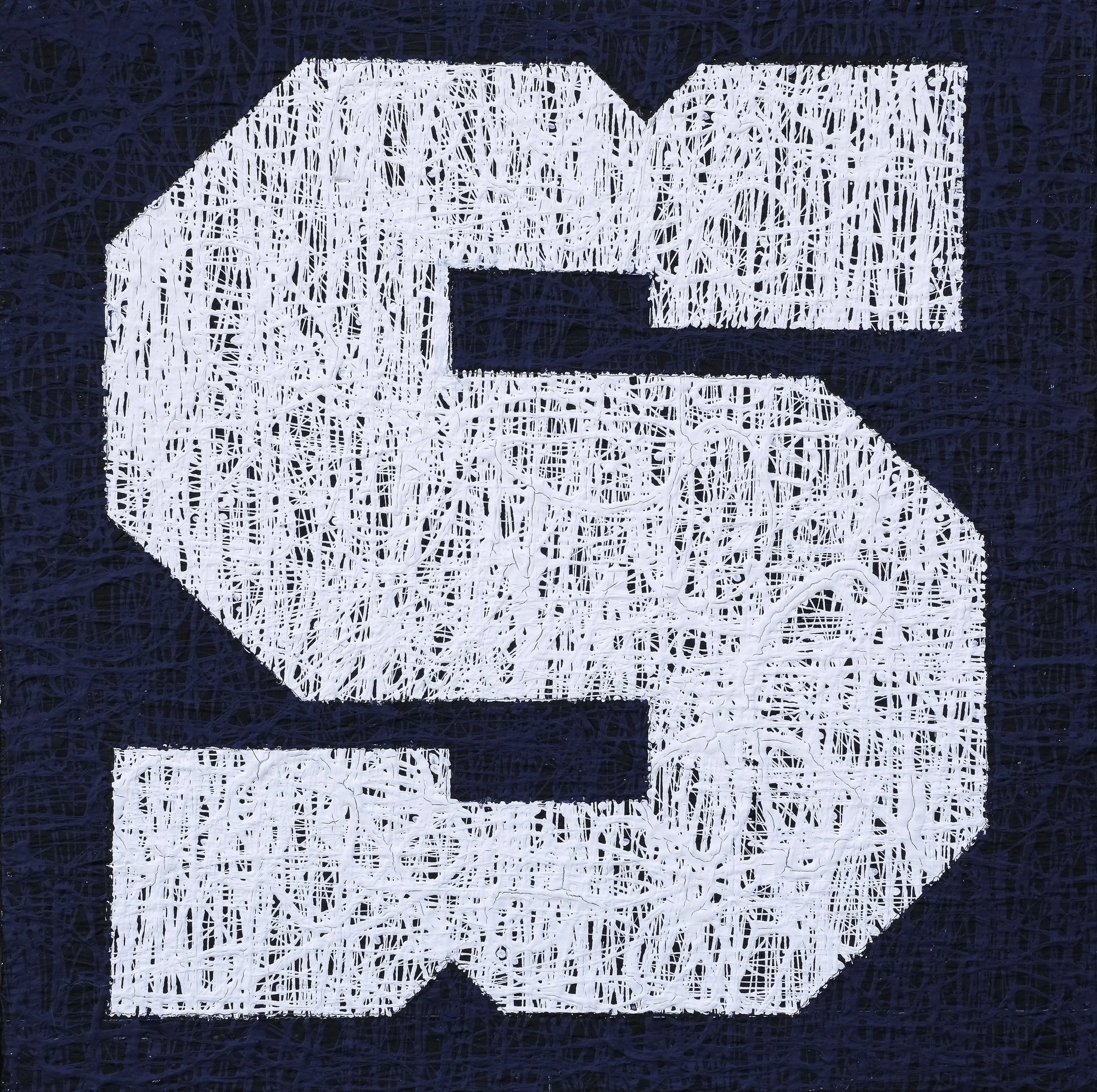 The Penn State Varsity "S" created with Tom's Flow technique (Blue Background)