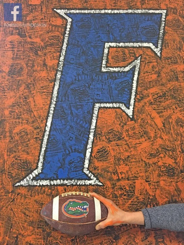 Florida Gators "F" Logo Wall Art | Football Impressionism by Tom Mosser