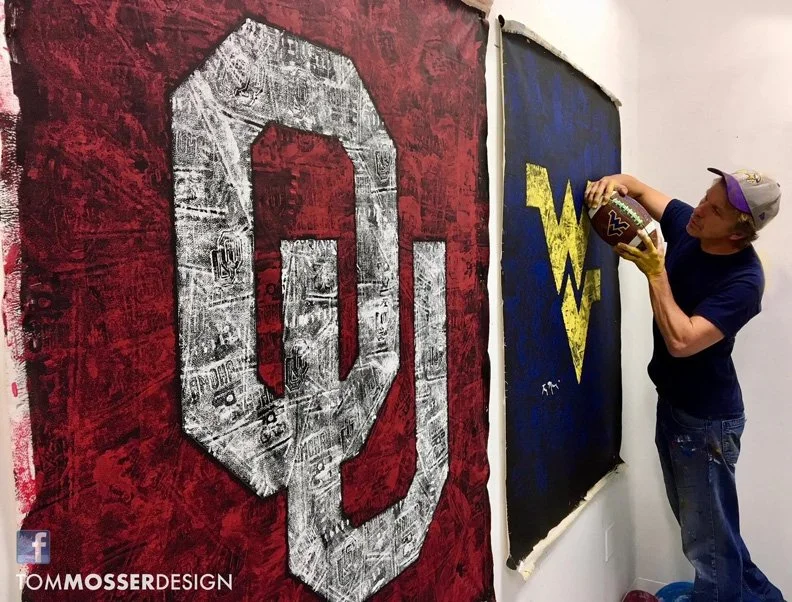 Oklahoma Logo Wall Art | Football Impressionism by Tom Mosser