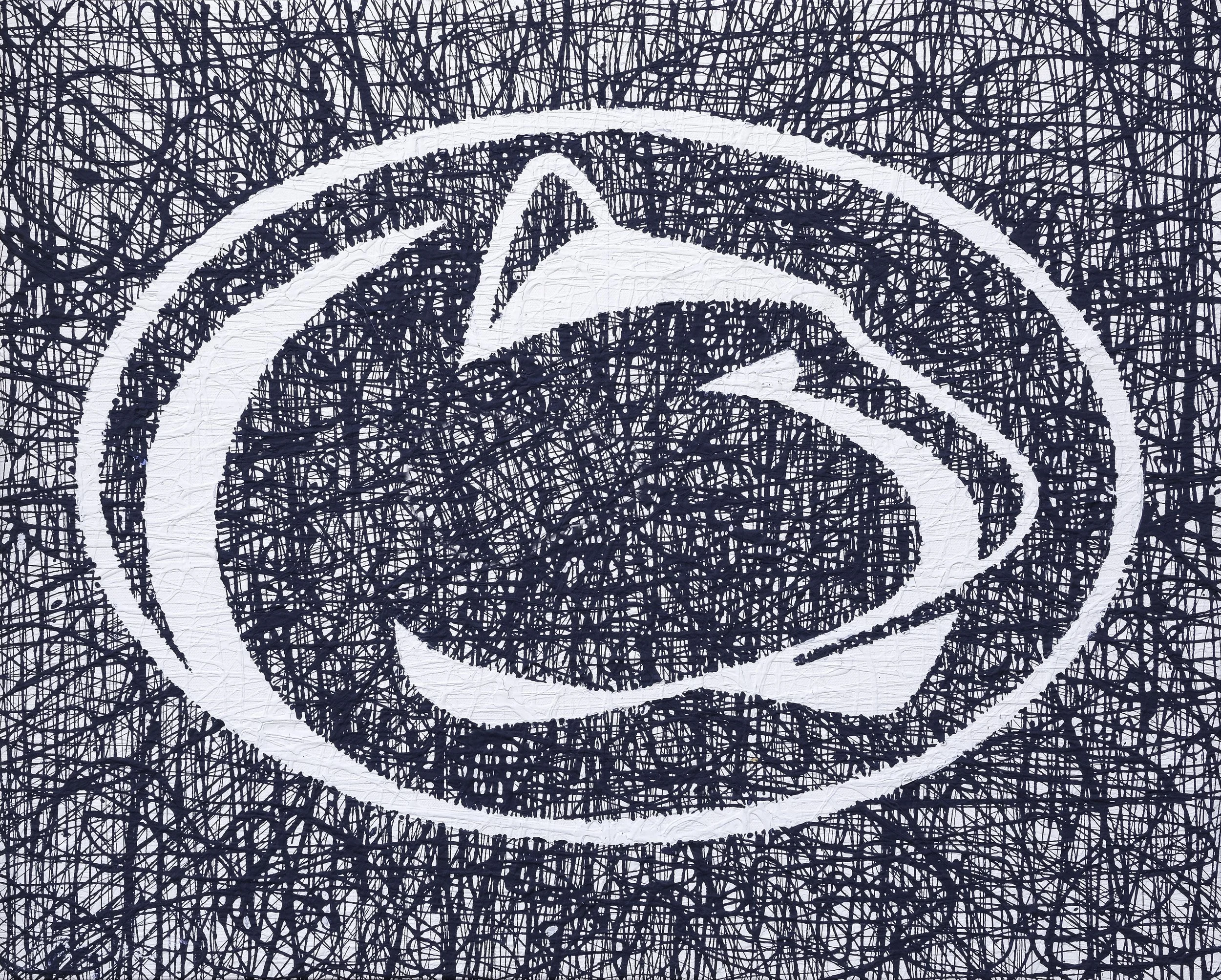 "Flow Technique" painting of the Penn State logo.