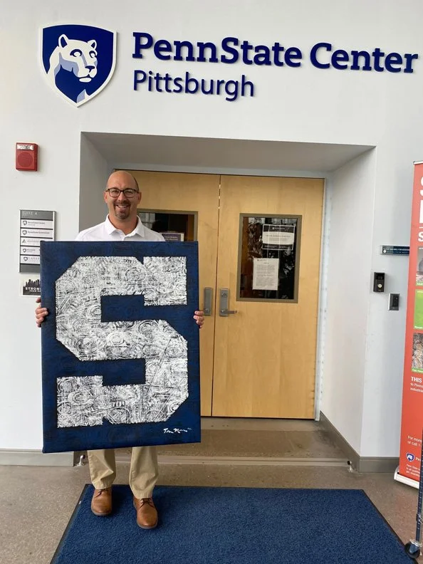 Penn State Varsity “S” Painting — Original Football Impressionism Wall Art