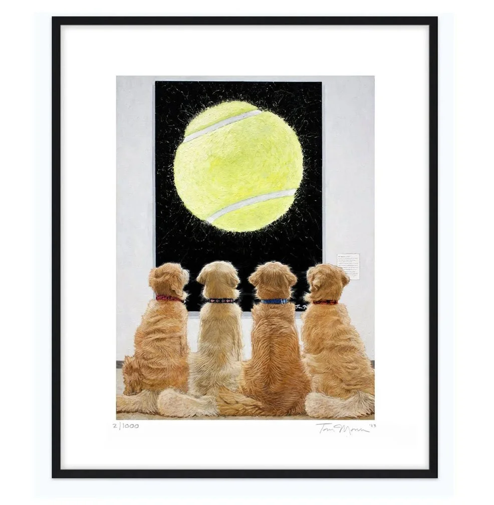 "Four Golden at the Museum” Dog Art print series