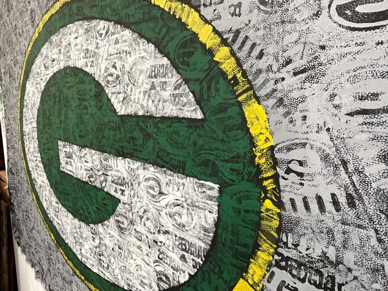 Green Bay Packers Logo Wall Art – Original Football Impressionism Painting