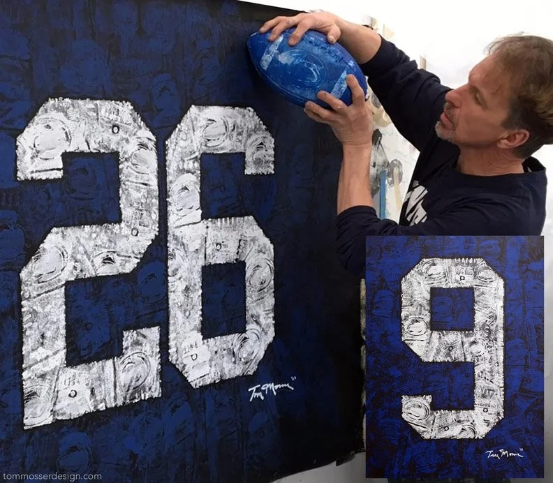 Iconic Sports Number Paintings Created with Footballs & Basketballs | Tom Mosser